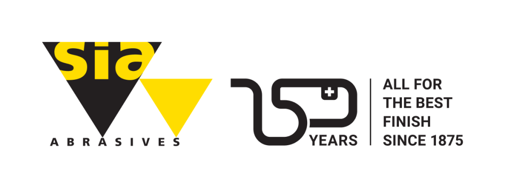 Exclusive logo celebrating sia Abrasives 150th anniversary
